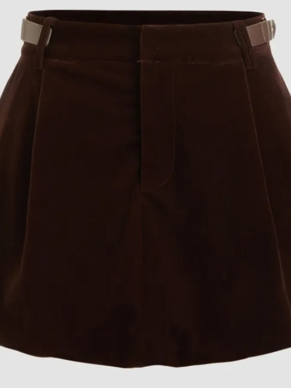 Brown Mini Skirt with Belt Loops